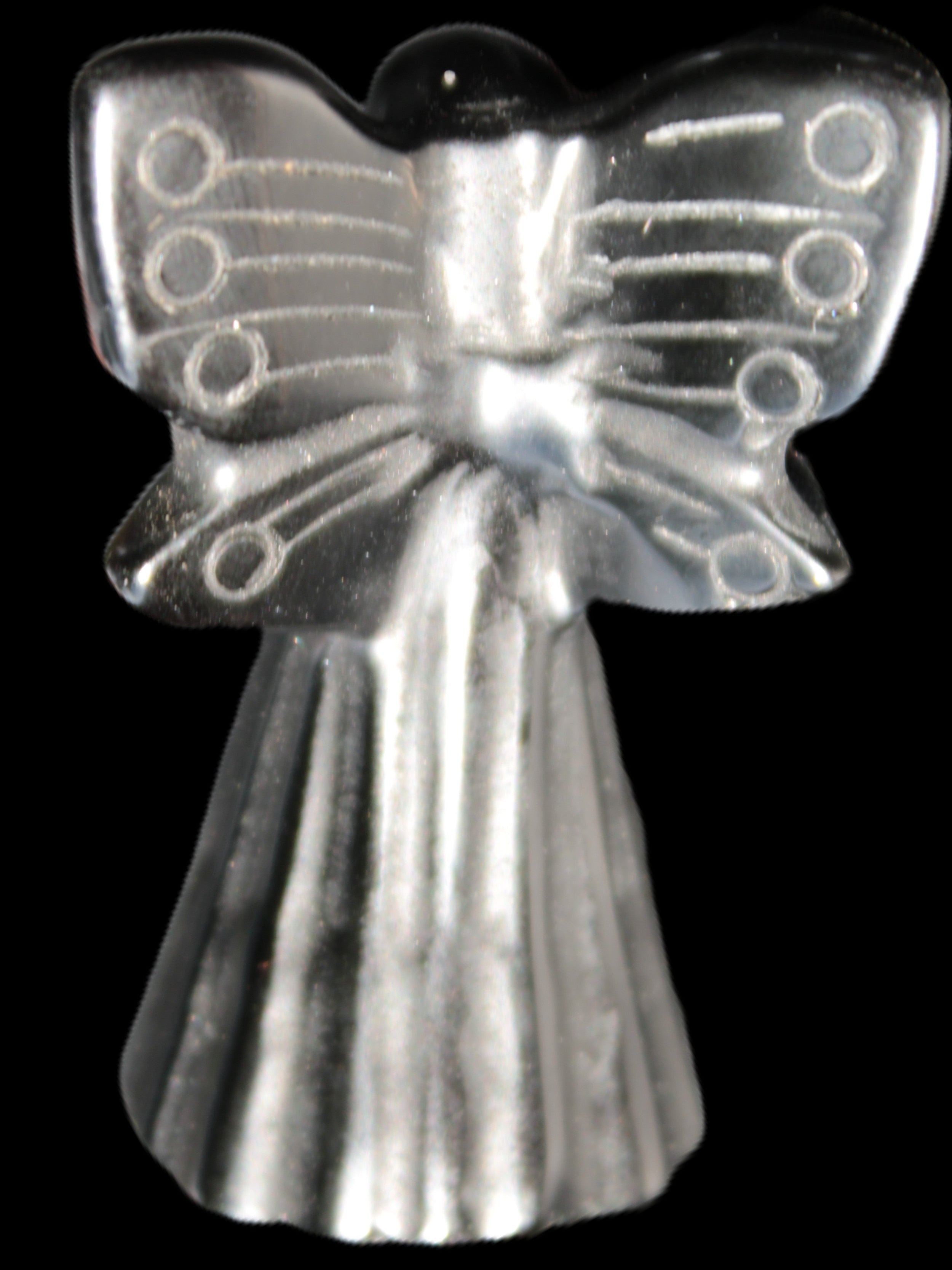 Obsidian hand-carved flower faerie 26*59mm 37.7g Rocks and Things Store