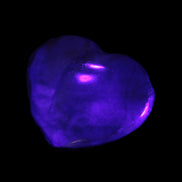 Mookaite heart in UV light