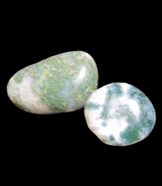 Green Moss Agate 2 polished stones 12-15g Rocks and Things Store
