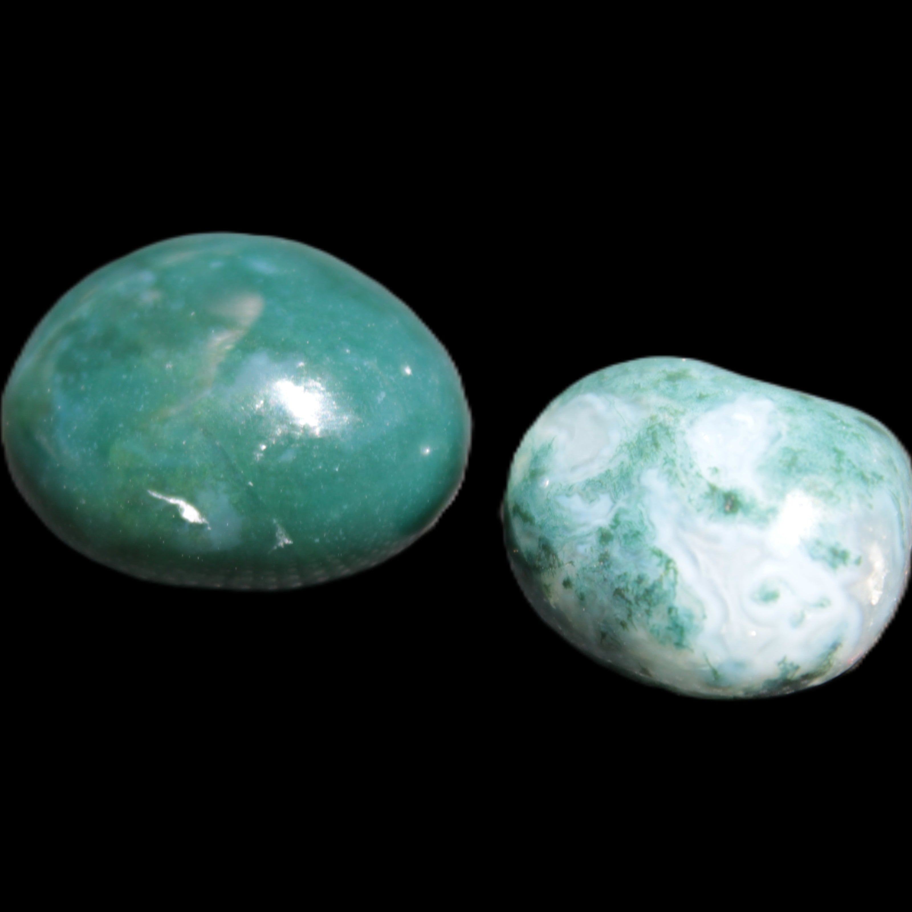 Green Moss Agate 2 polished stones 12-15g Rocks and Things Store