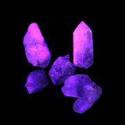 Lepidocrosite Fire Quartz from Namibia 5/6 crystals 5-7g in UV light - Rocks and Things Store