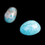 Neon Blue Apatite 2 tumbled stones 17-20mm 14g in sunlight - Rocks and Things Store