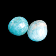 Neon Blue Apatite 2 tumbled stones 17-20mm 14g in sunlight - Rocks and Things Store