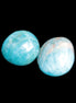 Neon Blue Apatite 2 tumbled stones 17-20mm 14g in sunlight - Rocks and Things Store