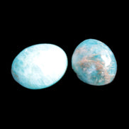 Neon Blue Apatite 2 tumbled stones 17-20mm 14g in sunlight - Rocks and Things Store