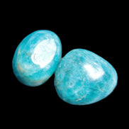 Neon Blue Apatite 2 tumbled stones 17-20mm 14g Rocks and Things Store