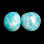Neon Blue Apatite 2 tumbled stones 17-20mm 14g Rocks and Things Store