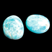 Neon Blue Apatite 2 tumbled stones 17-20mm 14g Rocks and Things Store