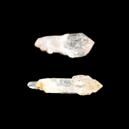 Two Fenster sceptre crystals with bridges, enhydro & hydrocarbons 5.3g in bright sunlight