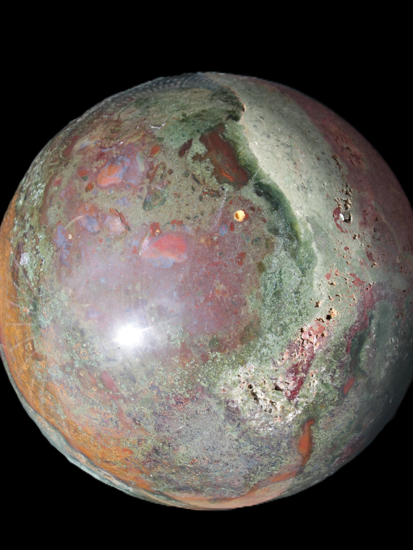 Moss Agate Ocean Jasper sphere 9480g Rocks and Things