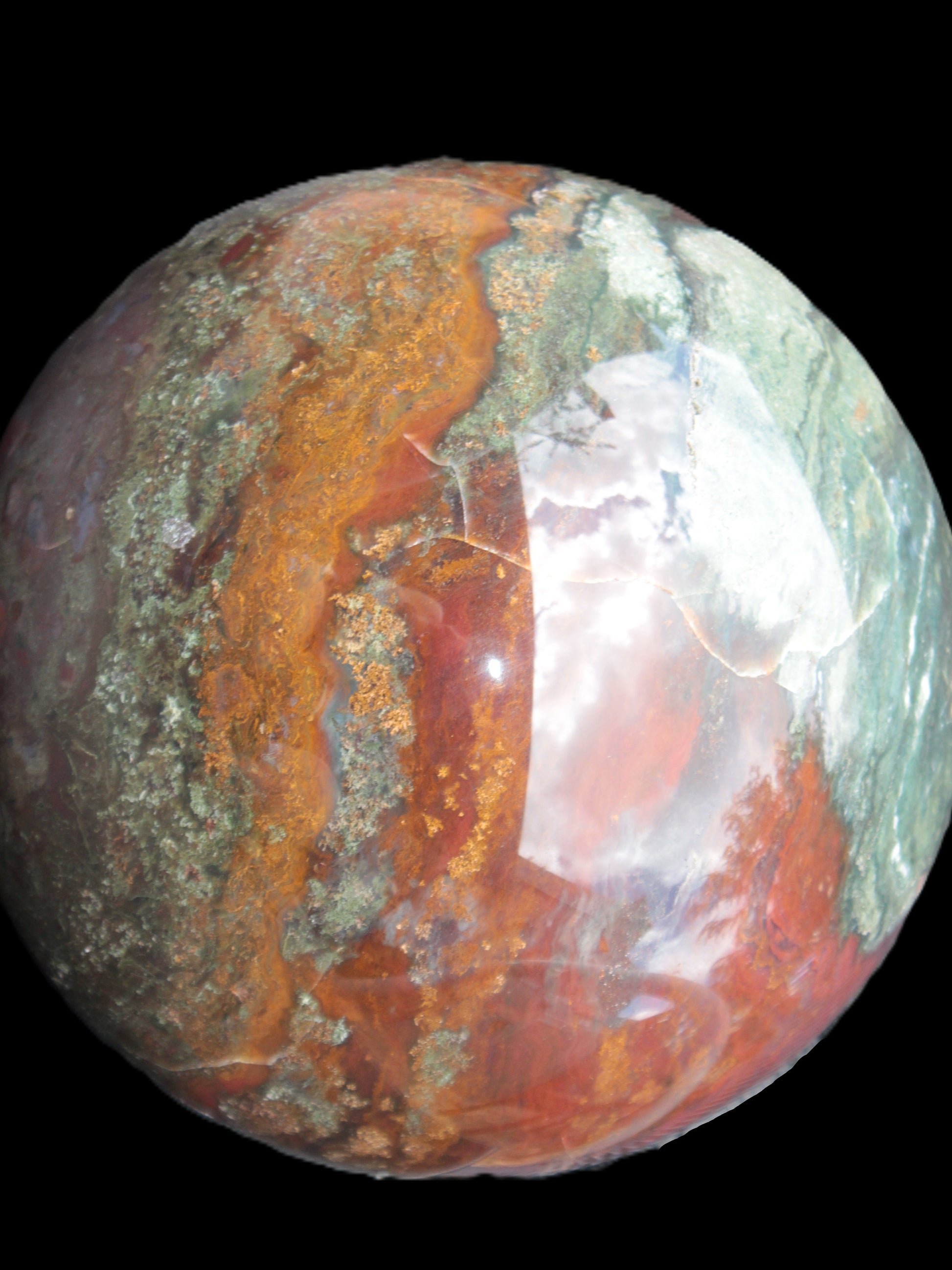 Moss Agate Ocean Jasper sphere 9480g Rocks and Things