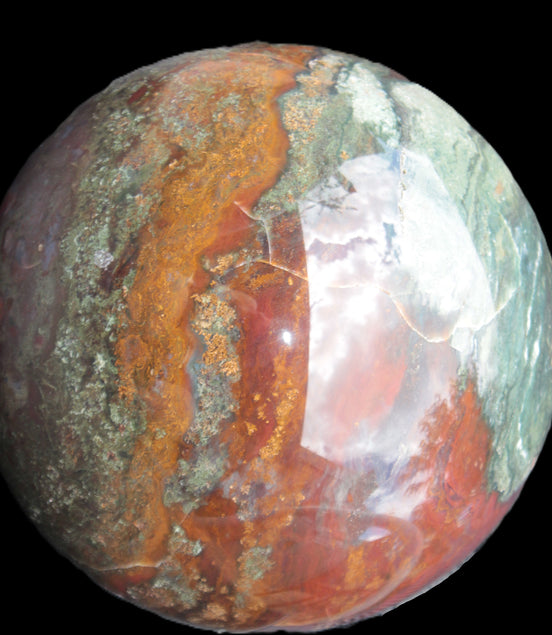 Moss Agate Ocean Jasper sphere 9480g Rocks and Things