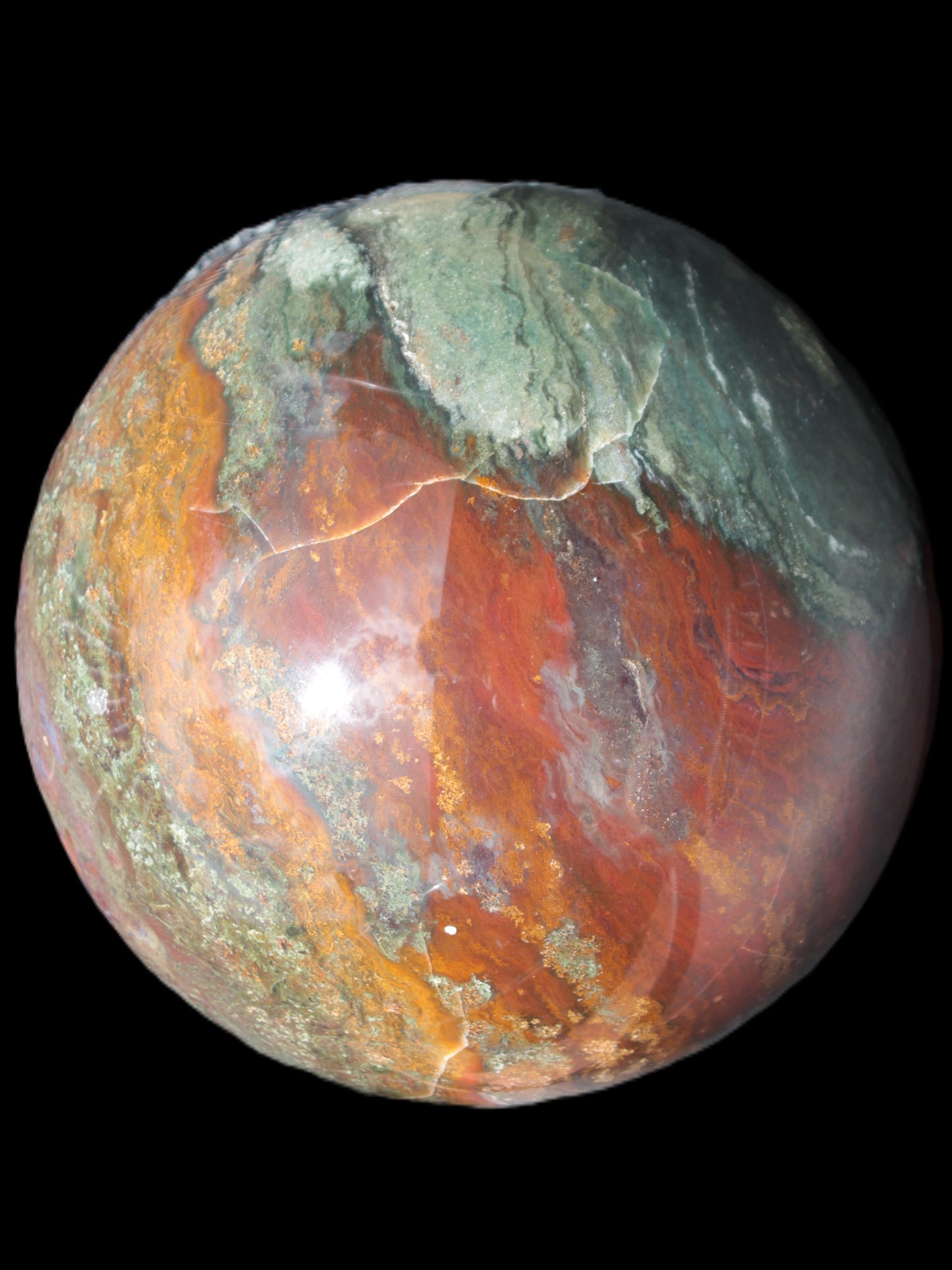 Moss Agate Ocean Jasper sphere 9480g Rocks and Things