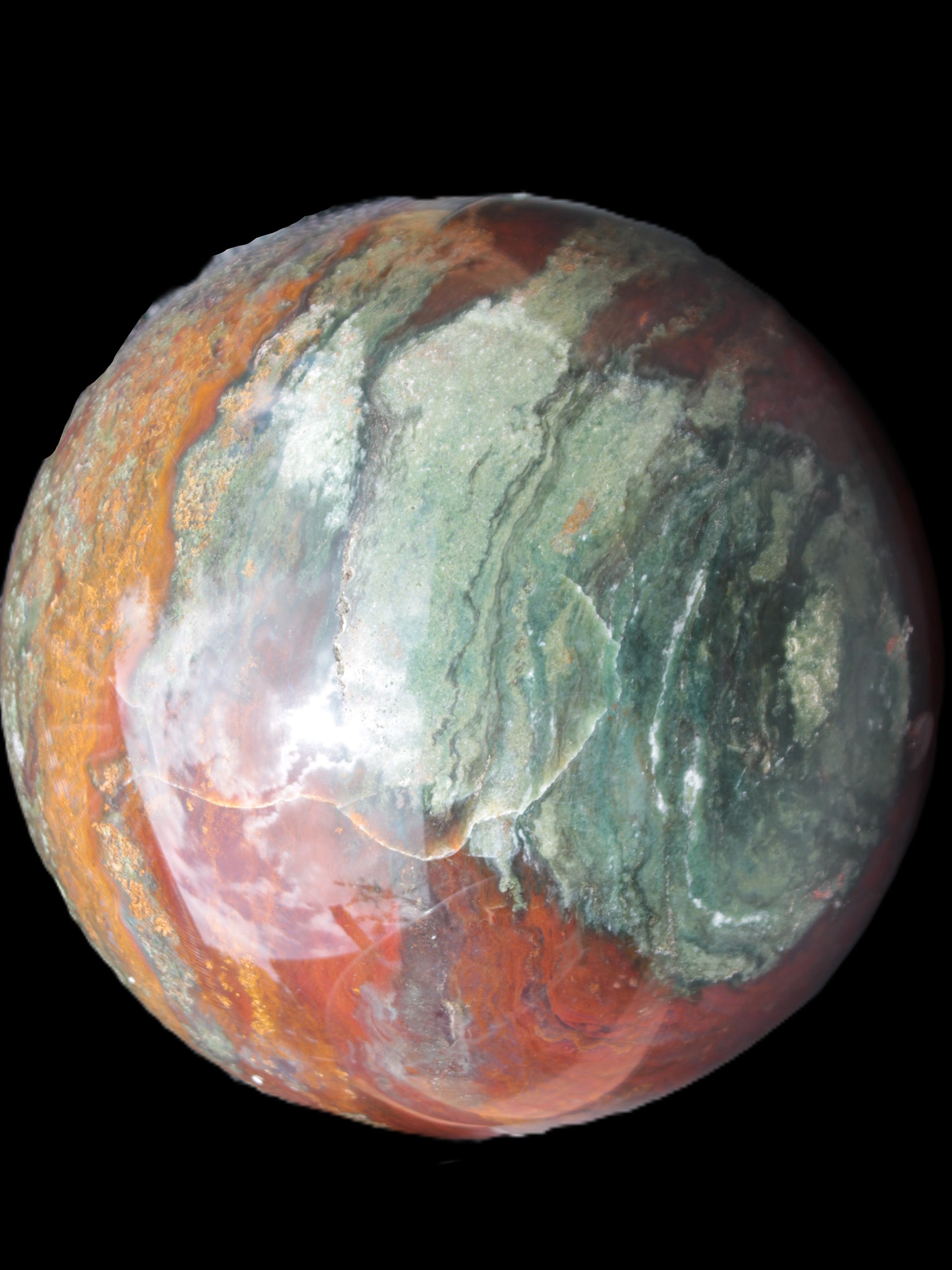 Moss Agate Ocean Jasper sphere 9480g Rocks and Things