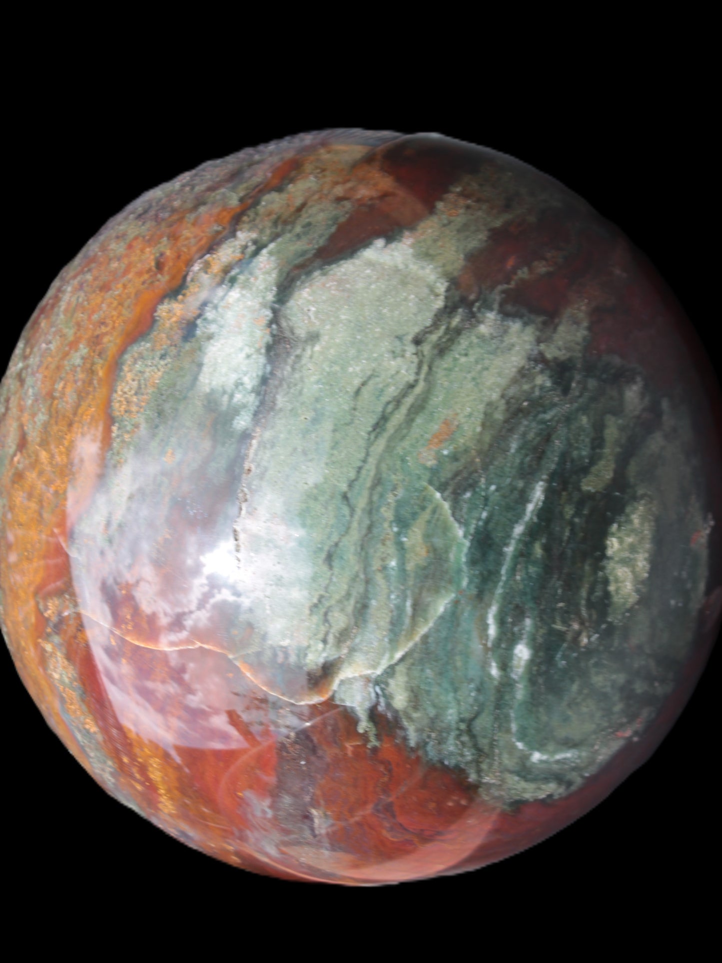 Moss Agate Ocean Jasper sphere 9480g Rocks and Things