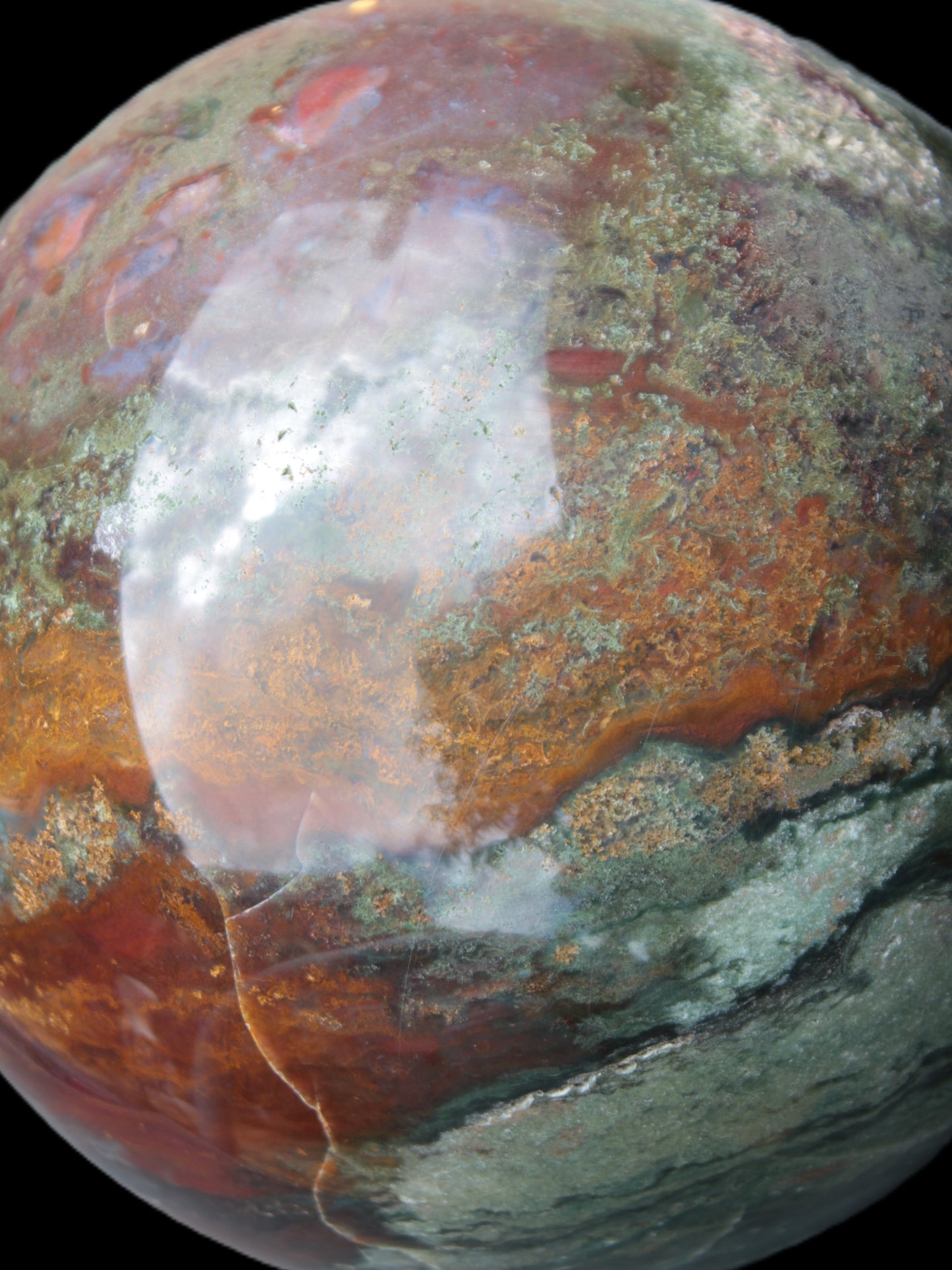 Moss Agate Ocean Jasper sphere 9480g Rocks and Things