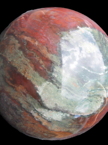 Moss Agate Ocean Jasper sphere 9480g Rocks and Things