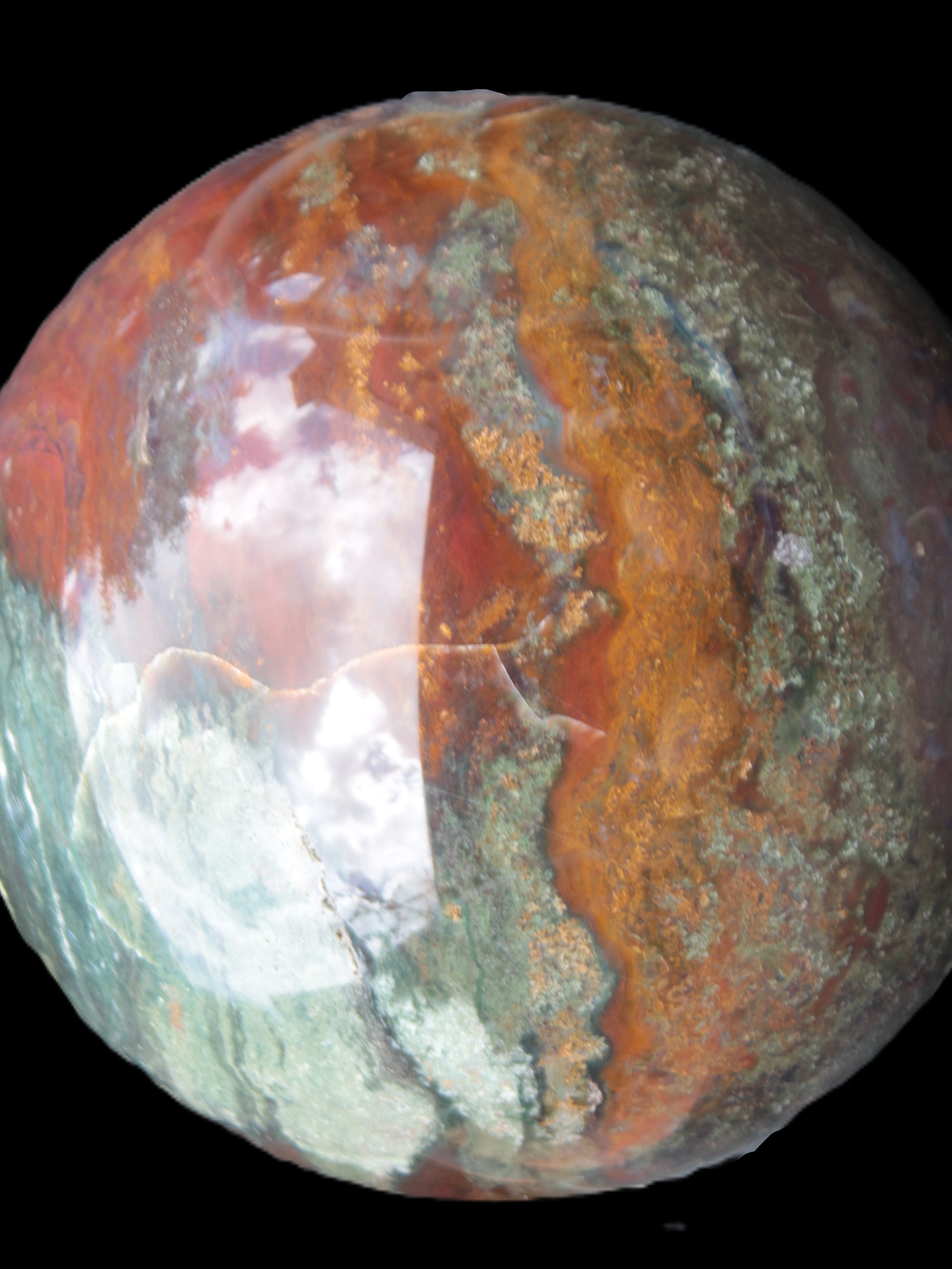 Moss Agate Ocean Jasper sphere 9480g Rocks and Things