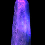Green Fluorite obelisk 707g in UV light - Rocks and Things Store
