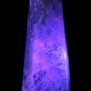 Green Fluorite obelisk 707g in UV light - Rocks and Things Store