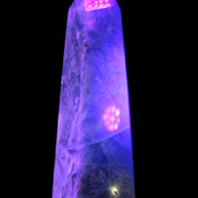 Green Fluorite obelisk 707g in UV light - Rocks and Things Store