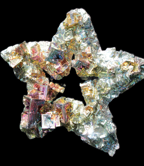 Spectacular Bismuth rainbow star 106*102*30mm 277g Rocks and Things Store