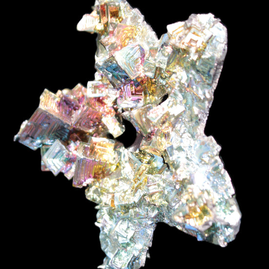 Spectacular Bismuth rainbow star 106*102*30mm 277g in sunlight - Rocks and Things Store