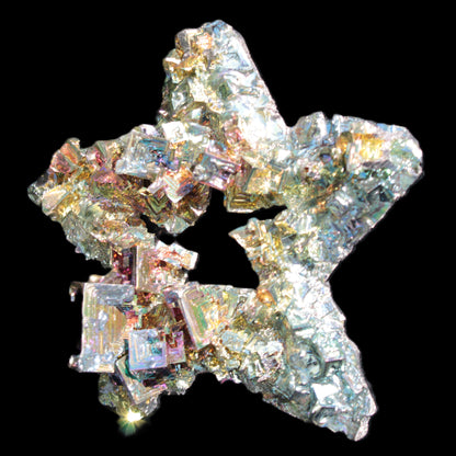 Spectacular Bismuth rainbow star 106*102*30mm 277g Rocks and Things Store