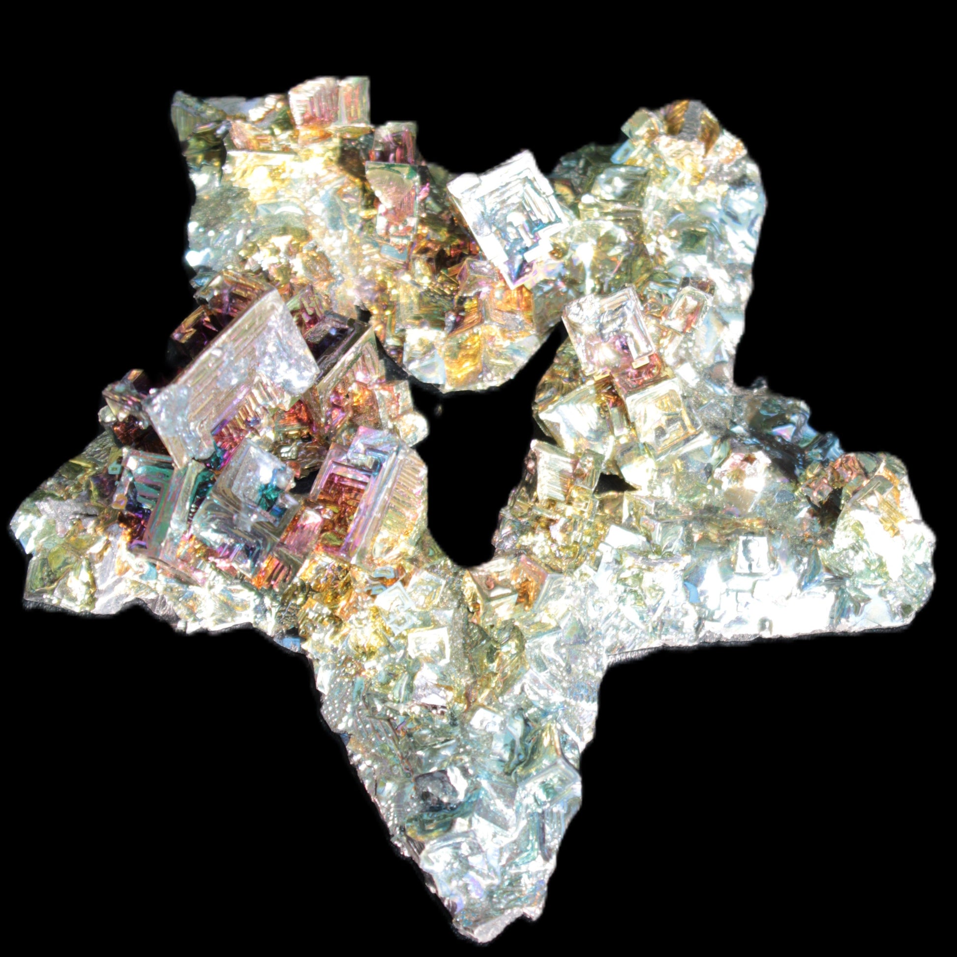 Spectacular Bismuth rainbow star 106*102*30mm 277g Rocks and Things Store