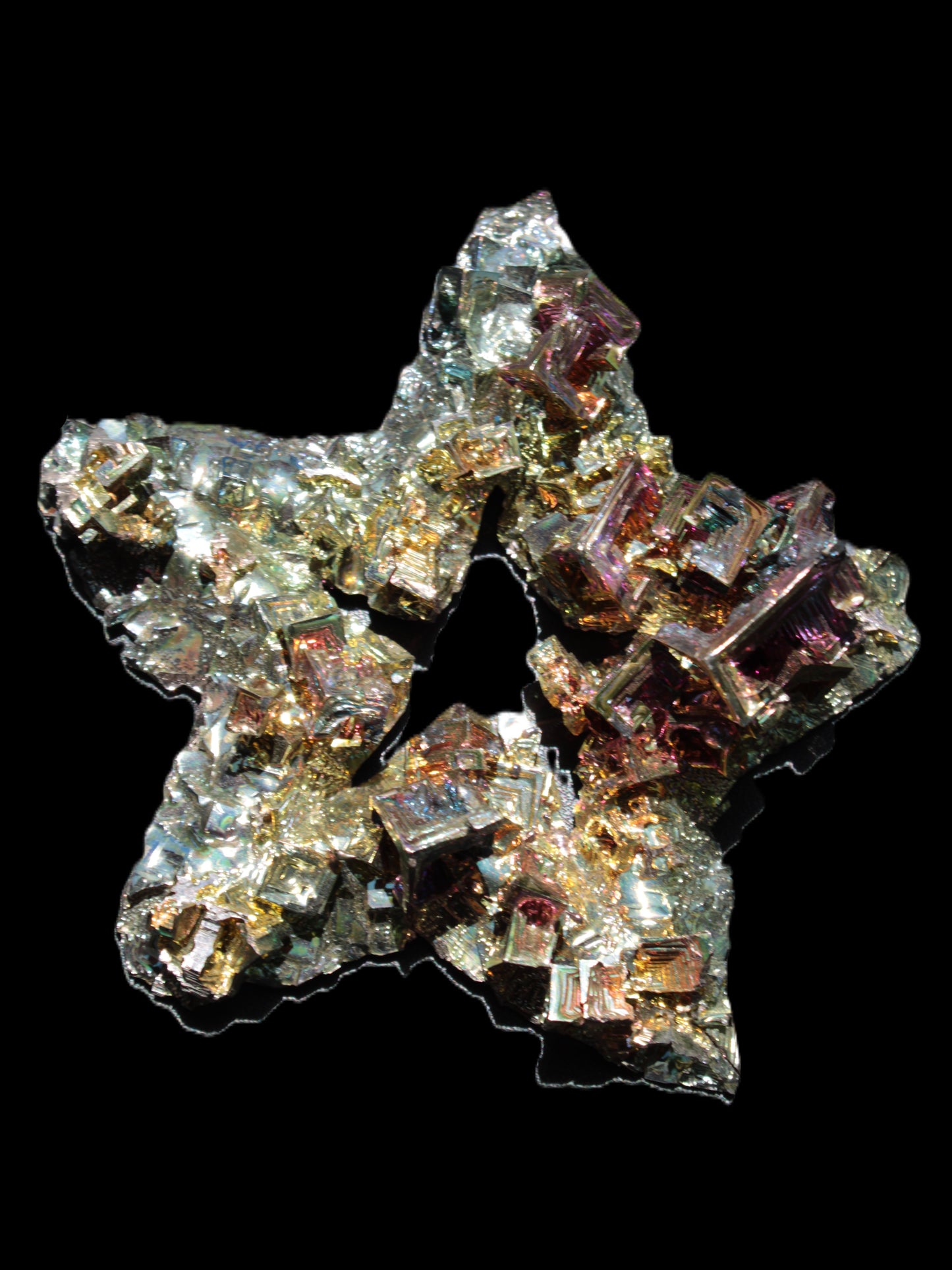 Spectacular Bismuth rainbow star 106*102*30mm 282g Rocks and Things Store