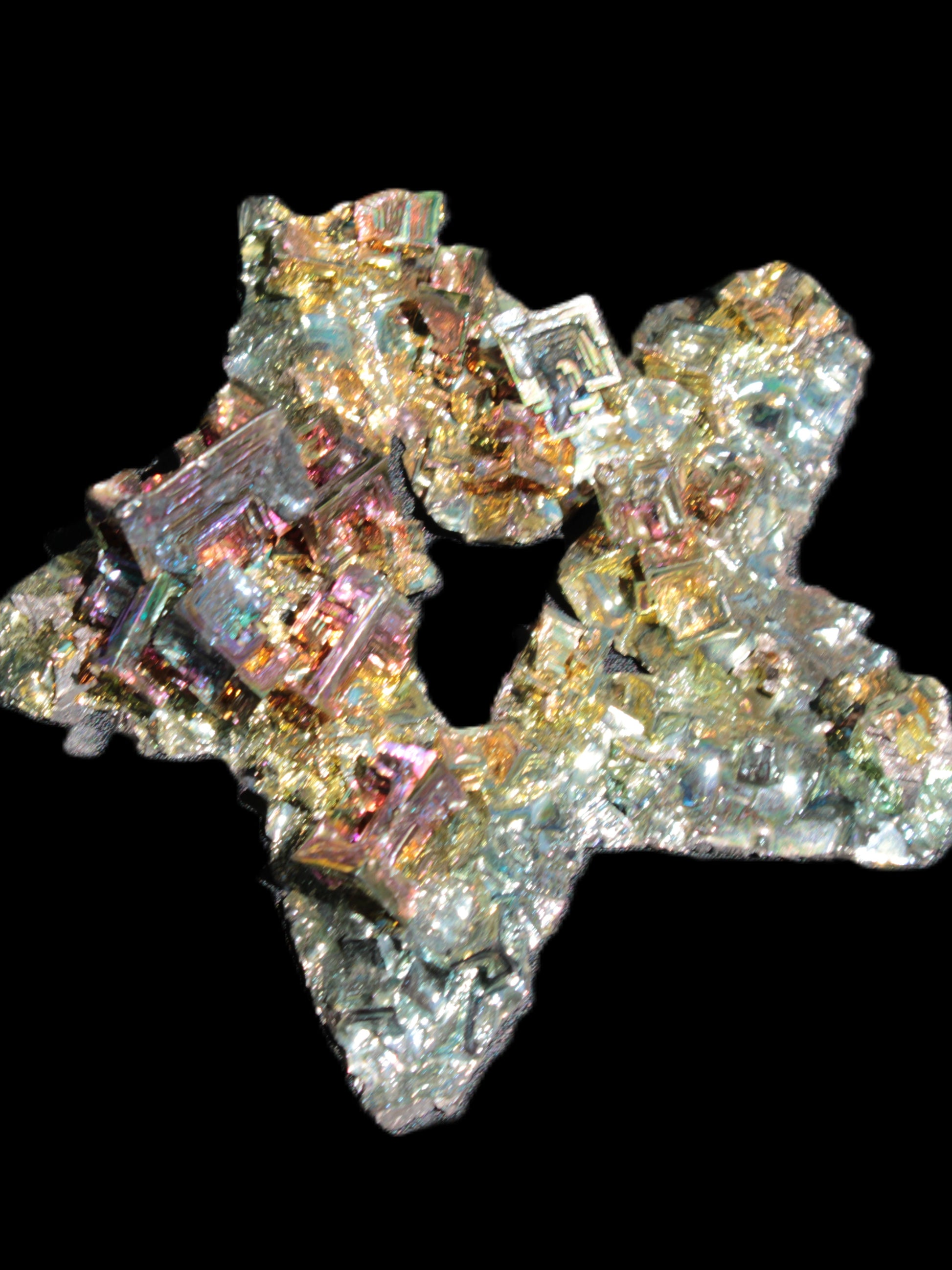 Spectacular Bismuth rainbow star 106*102*30mm 282g Rocks and Things Store