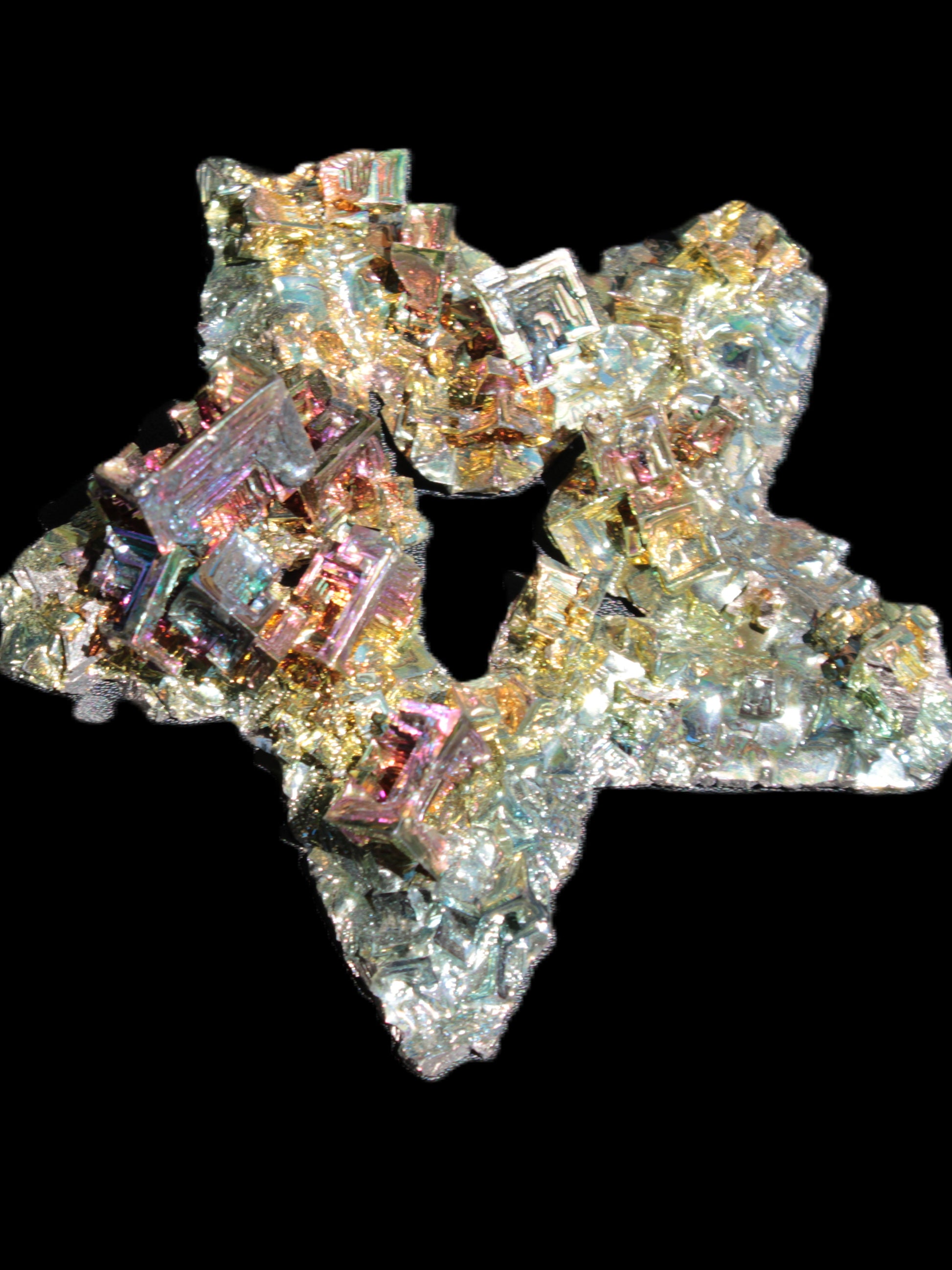 Spectacular Bismuth rainbow star 106*102*30mm 282g Rocks and Things Store