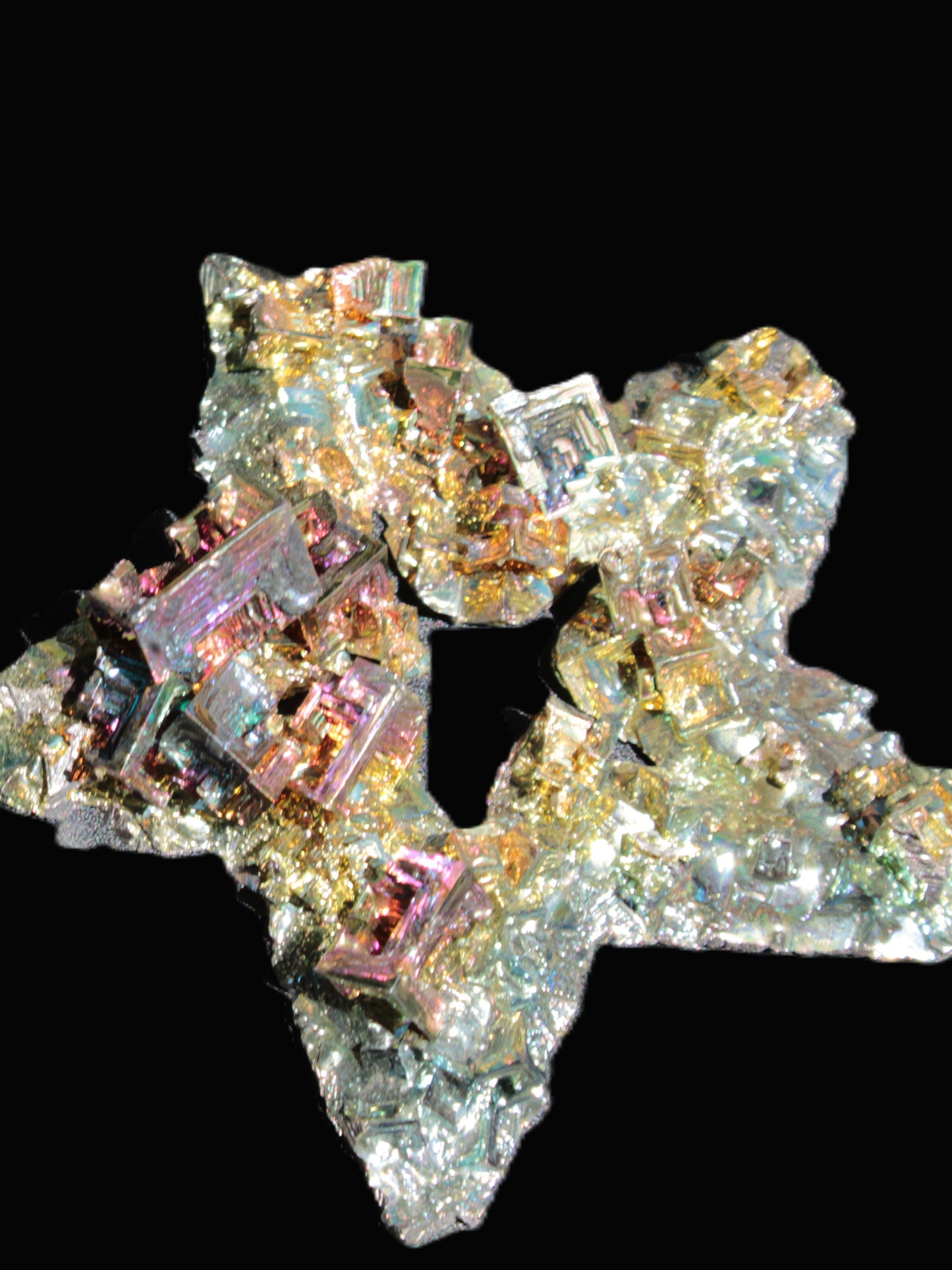 Spectacular Bismuth rainbow star 106*102*30mm 282g Rocks and Things Store