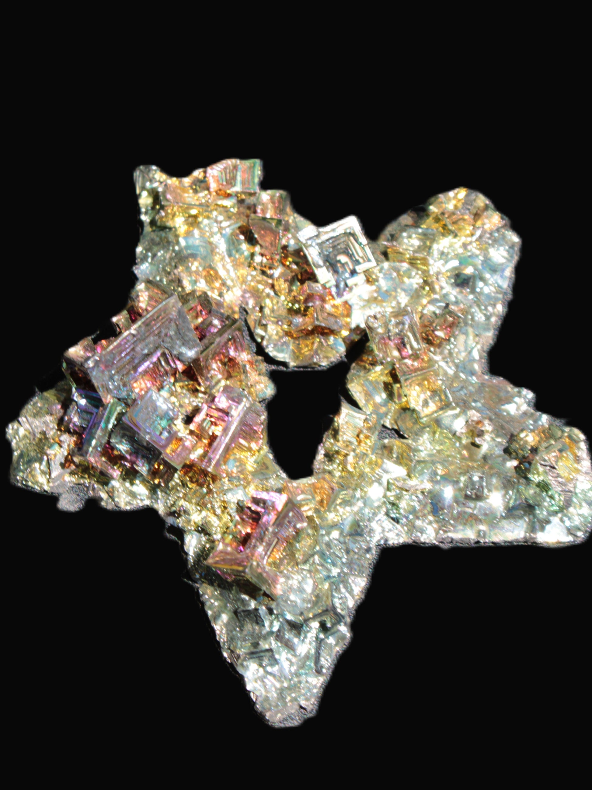 Spectacular Bismuth rainbow star 106*102*30mm 282g Rocks and Things Store