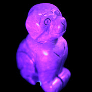 Hand carved Stone dog 34*20*52mm 54.4g in UV light