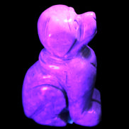 Hand carved Stone dog 34*20*52mm 54.4g in UV light