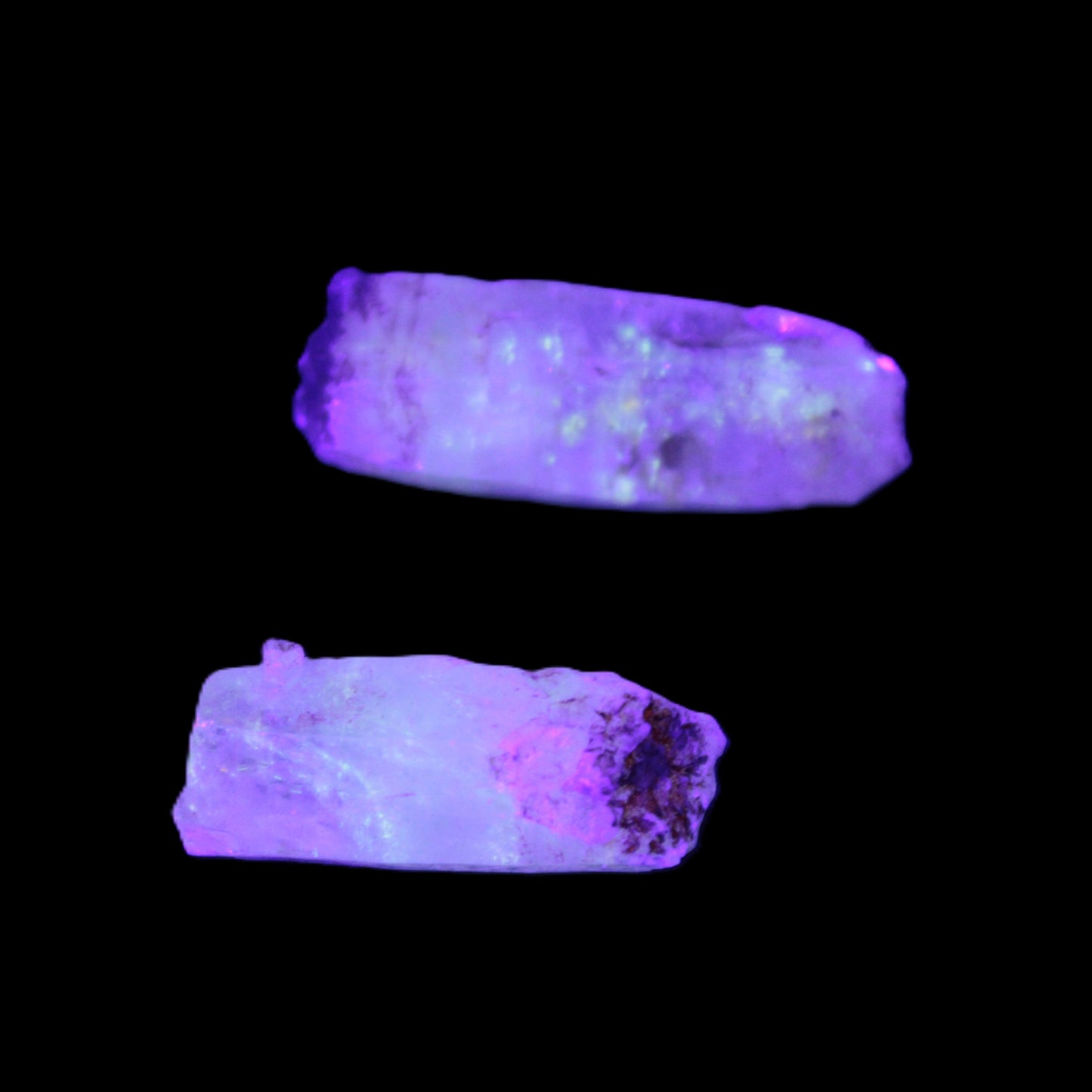 Two Fenster skeletal Enhydro crystals with hydrocarbons 3.6-14.9g