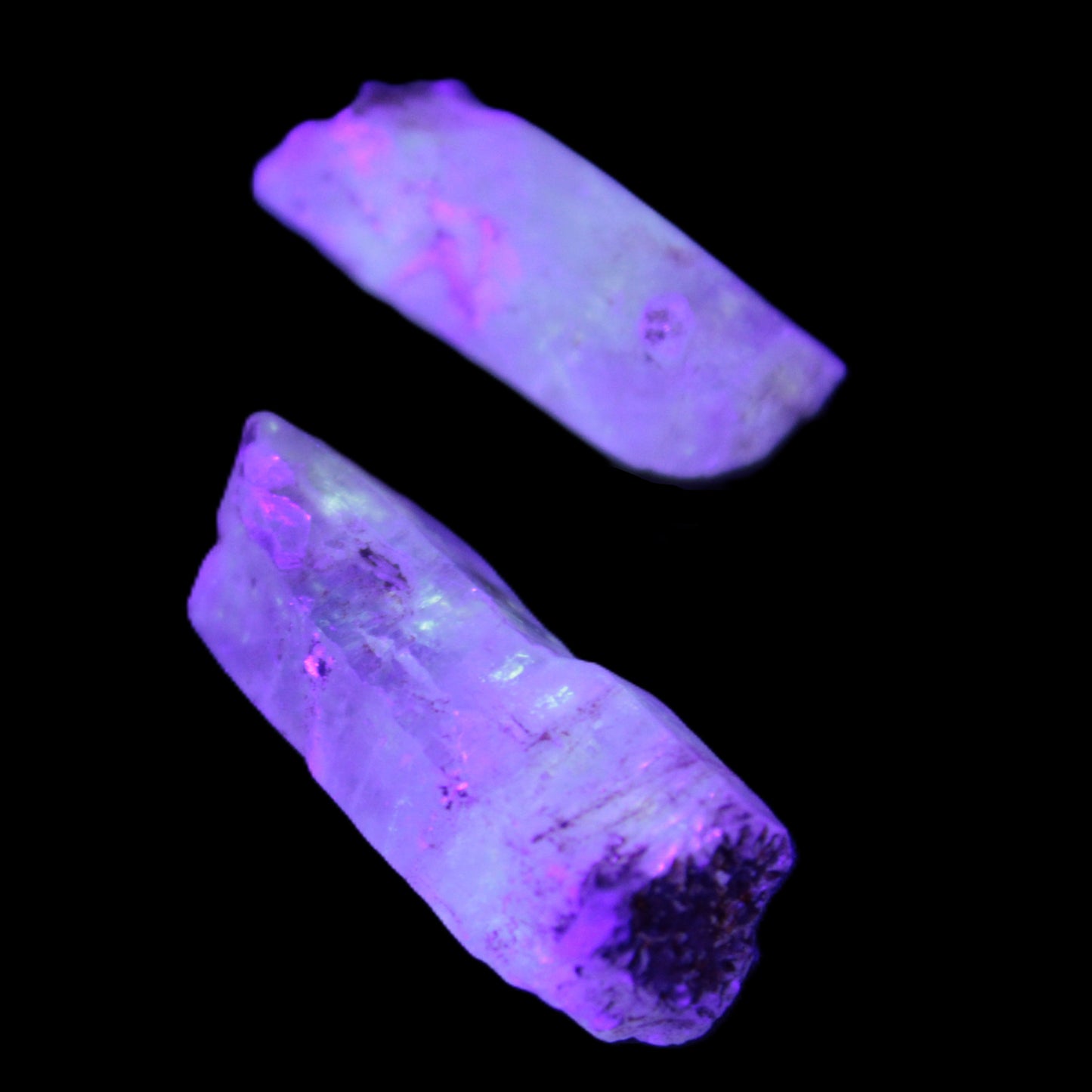 Two Fenster skeletal Enhydro crystals with hydrocarbons 3.6-14.9g