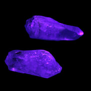 Two Fenster skeletal Enhydro crystals with hydrocarbons 4.8-8.6g