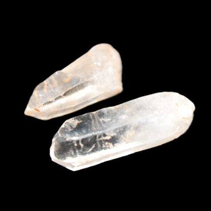 Two Fenster skeletal Enhydro crystals with hydrocarbons 4.8-8.6g