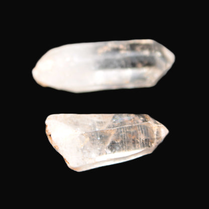 Two Fenster skeletal Enhydro crystals with hydrocarbons 4.8-8.6g