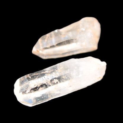 Two Fenster skeletal Enhydro crystals with hydrocarbons 4.8-8.6g