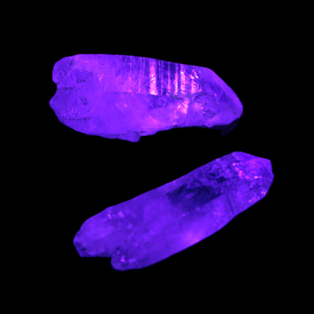 Two Fenster skeletal Enhydro crystals with hydrocarbons 4.8-8.6g