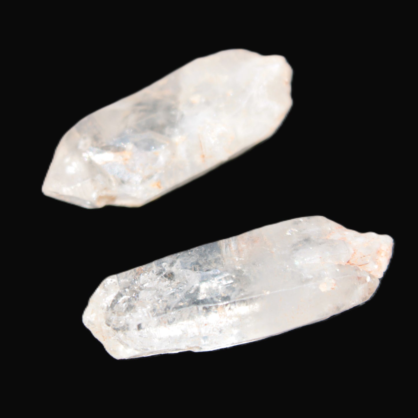 Two Fenster skeletal Enhydro crystals with hydrocarbons 4.8-8.6g