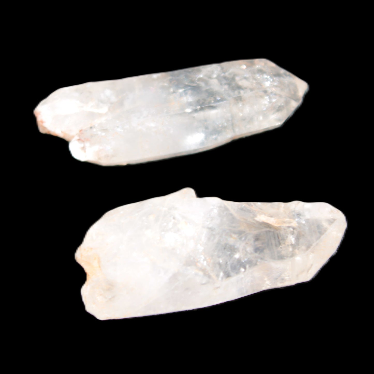 Two Fenster skeletal Enhydro crystals with hydrocarbons 4.8-8.6g