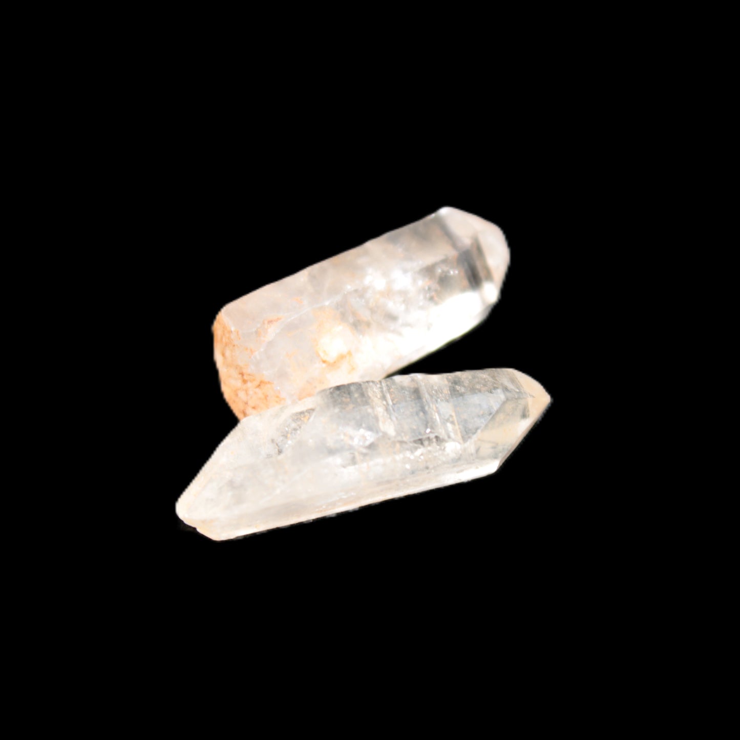 Two Fenster skeletal Enhydro crystals with hydrocarbons 3.6-14.9g