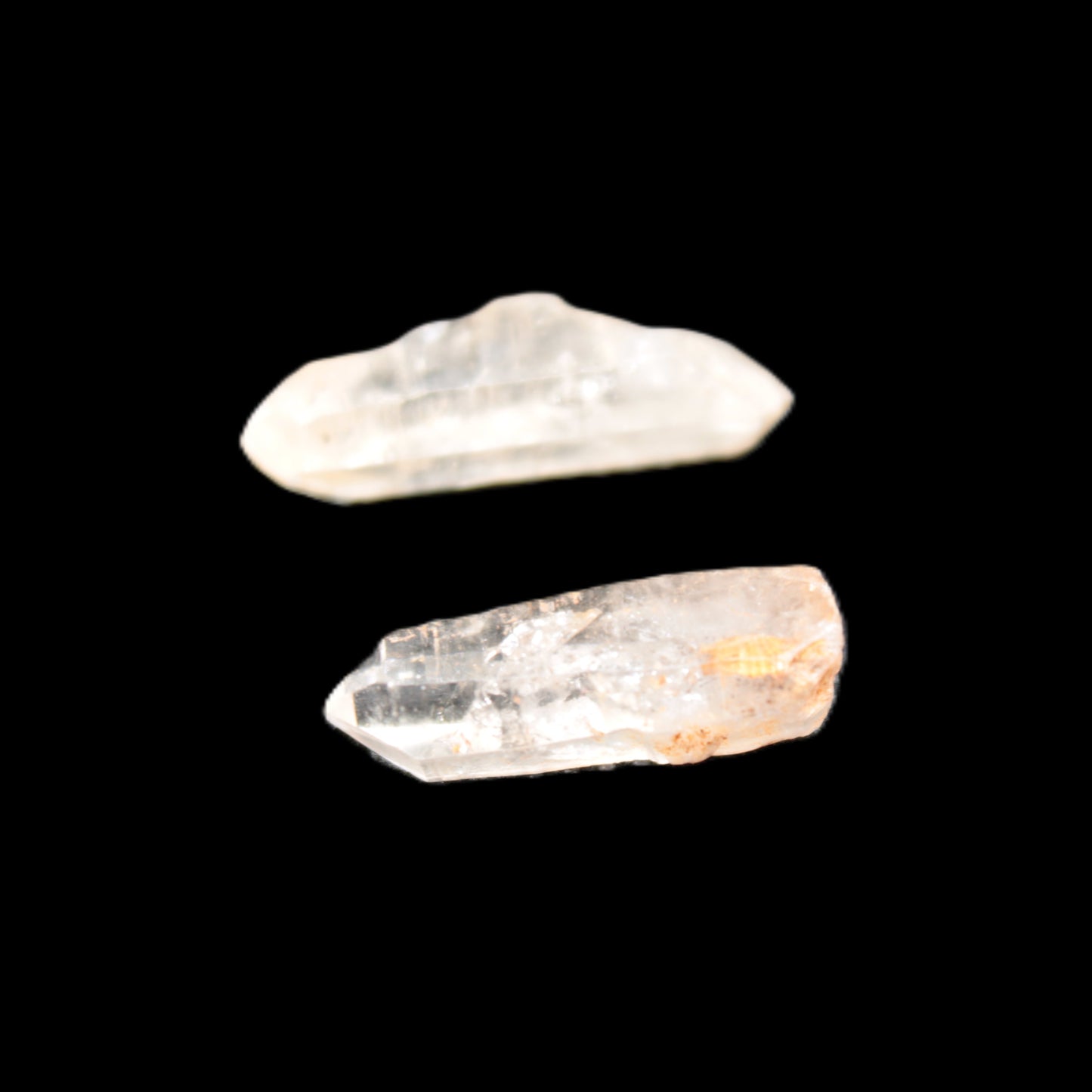 Two Fenster skeletal Enhydro crystals with hydrocarbons 3.6-14.9g