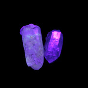 Two Fenster skeletal Enhydro crystals with hydrocarbons 4.8-8.6g