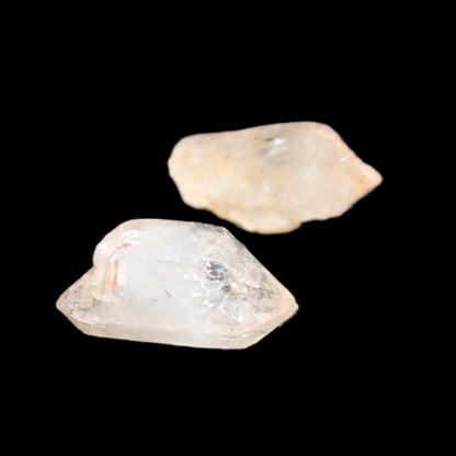 Two Fenster skeletal Enhydro crystals with hydrocarbons 4.8-8.6g