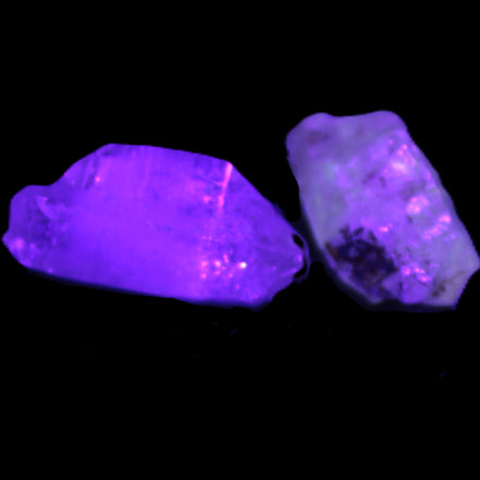 Two Fenster skeletal Enhydro crystals with hydrocarbons 4.8-8.6g